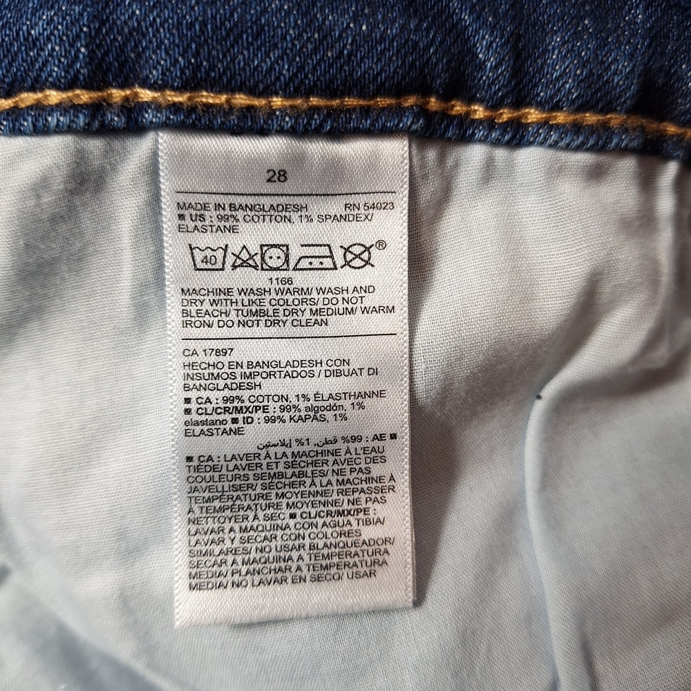 NWT$ OLD NAVY High-Rise O.G. Straight Ankle Jean Women Sz 28 Dk Blue Raw Hem - Picture 7 of 8
